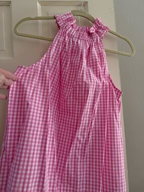 Carter's Pink and White Gingham Halter Dress size s